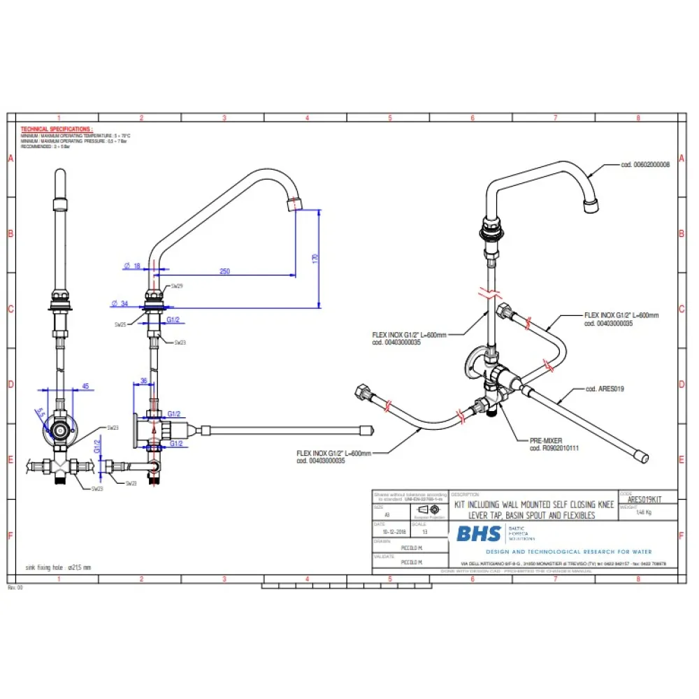 Mitigeur automatique MONOLITH ARES019KIT