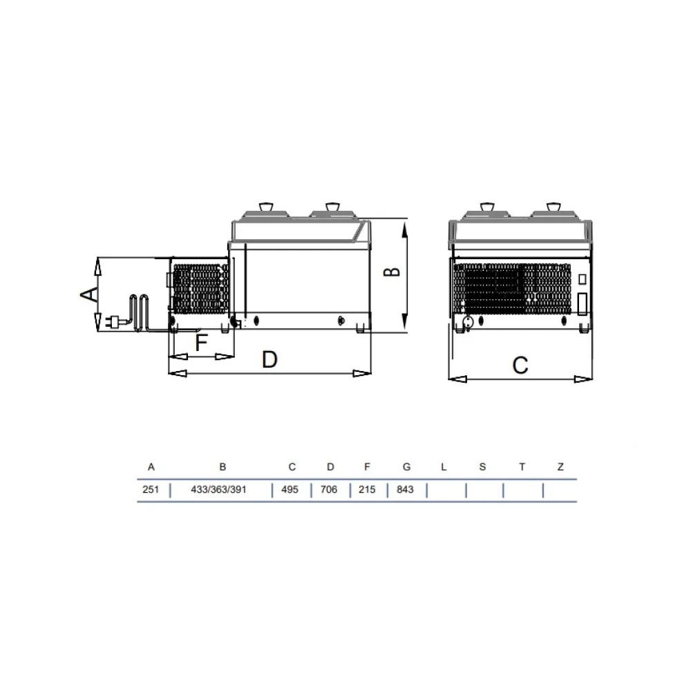 Vitrine de présentation de crème glacée STAFF Ice system 1959 V420CFS
