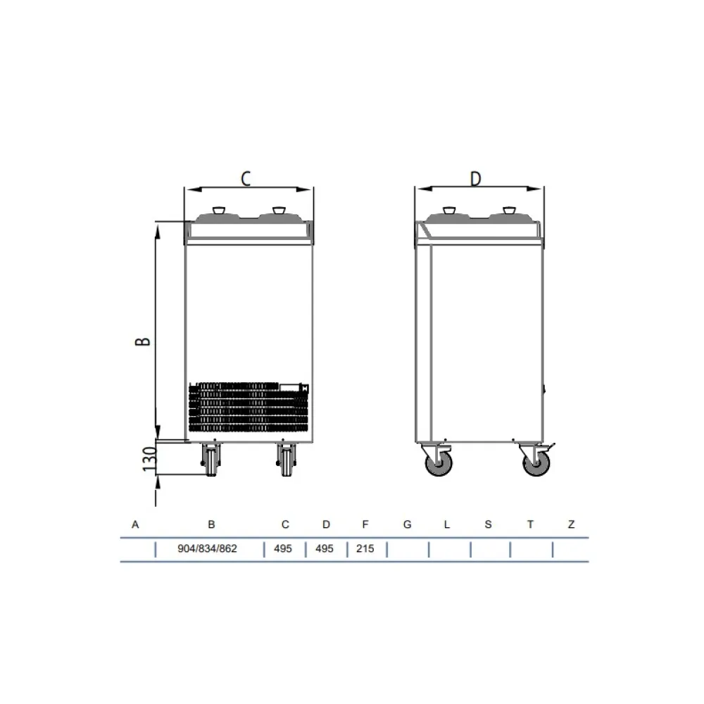 Vitrine de présentation de crème glacée STAFF Ice system 1959 V420COW