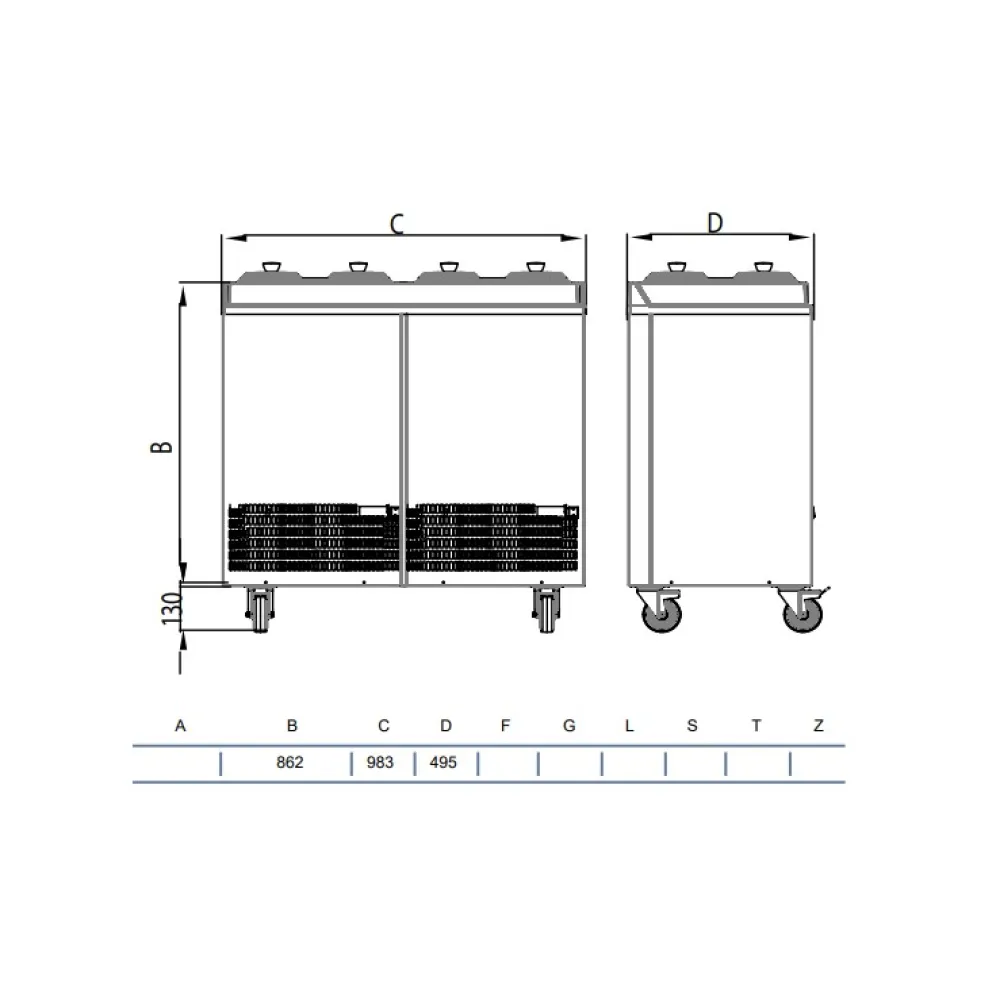 Vitrine de présentation de crème glacée STAFF Ice system 1959 V840 C OW