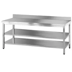 Table facile à monter avec 2 étagères, profondeur 600 mm GREDIL 950066060