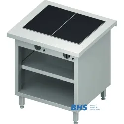 Comptoir avec surface céramique chauffante et étagère Stalgast BHS233081
