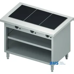Comptoir avec surface céramique chauffante et étagère Stalgast BHS233111