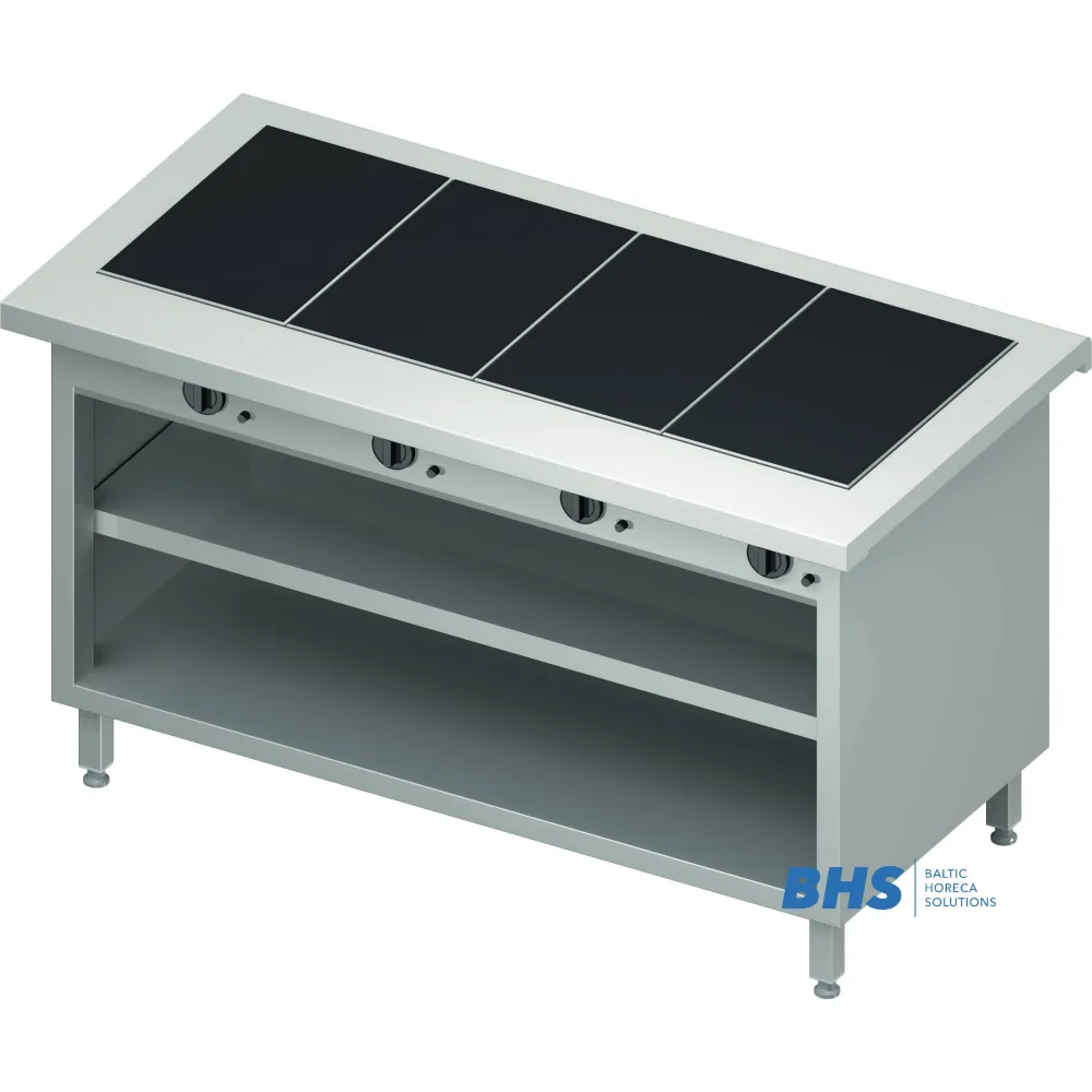 Comptoir avec surface céramique chauffante et étagère Stalgast BHS233151