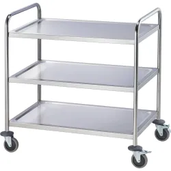 Chariot de transport alimentaire en acier inoxydable, 3 étagères Stalgast 661033