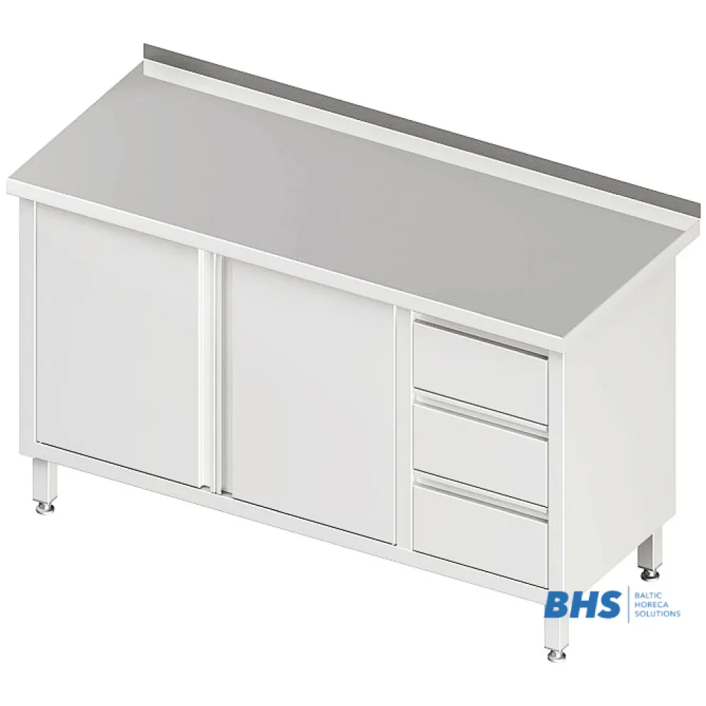 Table de travail avec 3 tiroirs et 2 portes Stalgast 980456120
