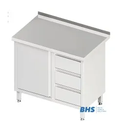 Table de travail avec 3 tiroirs et 2 portes Stalgast 980436080