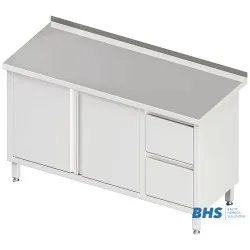 Table avec 2 tiroirs et portes battantes Stalgast 980336110