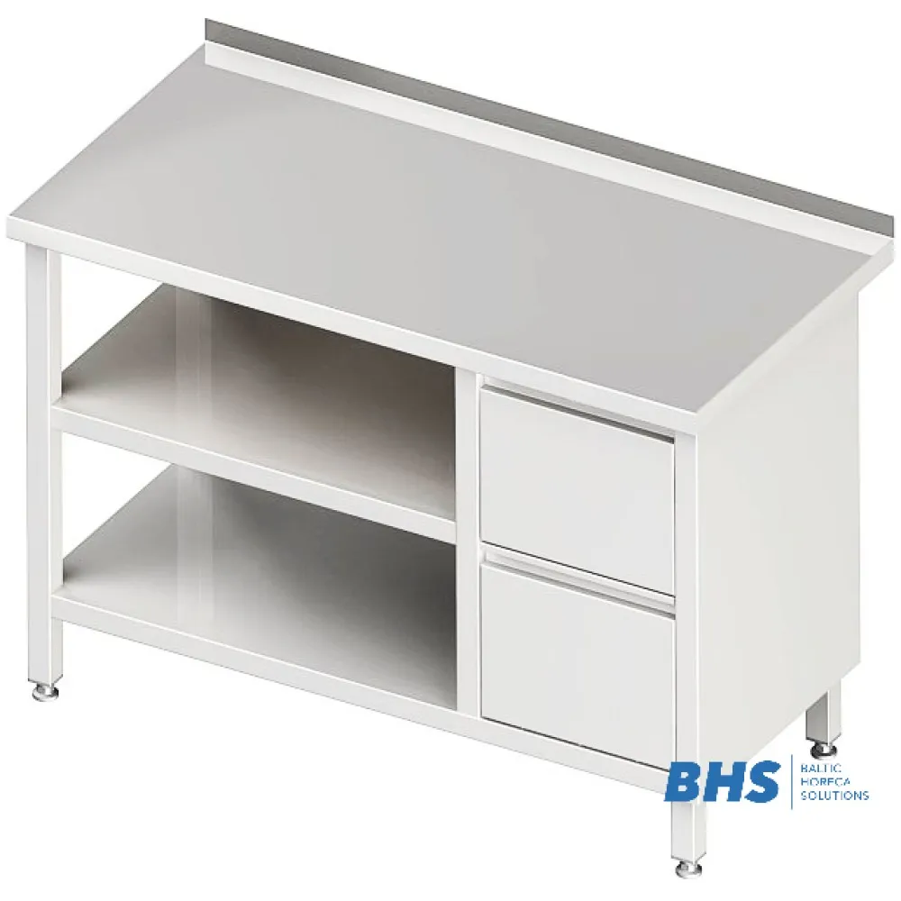 Table de travail avec tiroirs et 2 étagères Stalgast 980296100