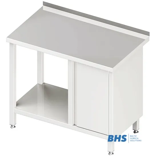 Table avec une porte battante et étagère