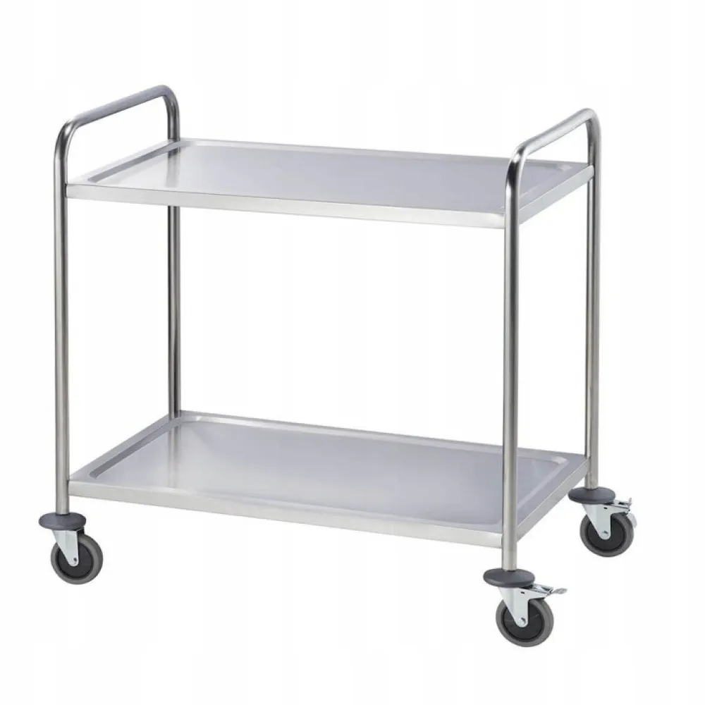 Chariot de transport alimentaire en acier inoxydable avec 2 étagères Stalgast 661022