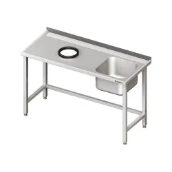 Table avec évier et trou à déchets Stalgast 980936100