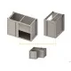 Module de mobilier en inox BHS-HoReCa 944955115F+944965040F