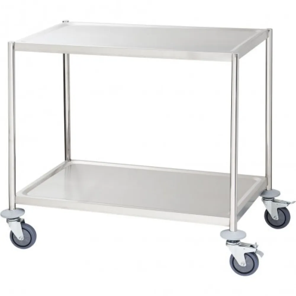 Chariot de transport alimentaire en acier inoxydable avec 2 étagères Stalgast 661040