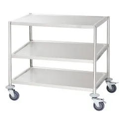 Chariot de transport alimentaire en acier inoxydable, 3 étagères Stalgast 661050