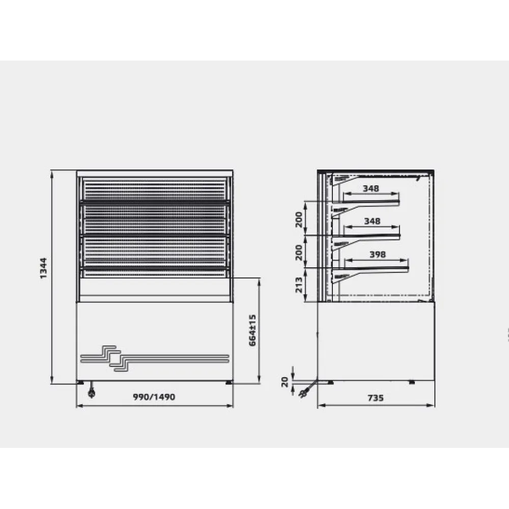 Vitrine de pâtisserie UNIS COOL CUBE-II-1000-DENSEBACK