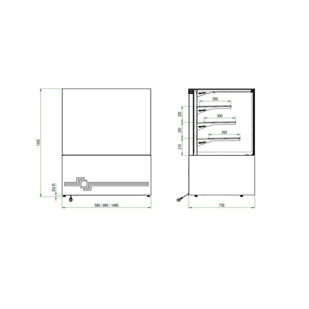 Vitrine de pâtisserie UNIS COOL CUBE-II-1000
