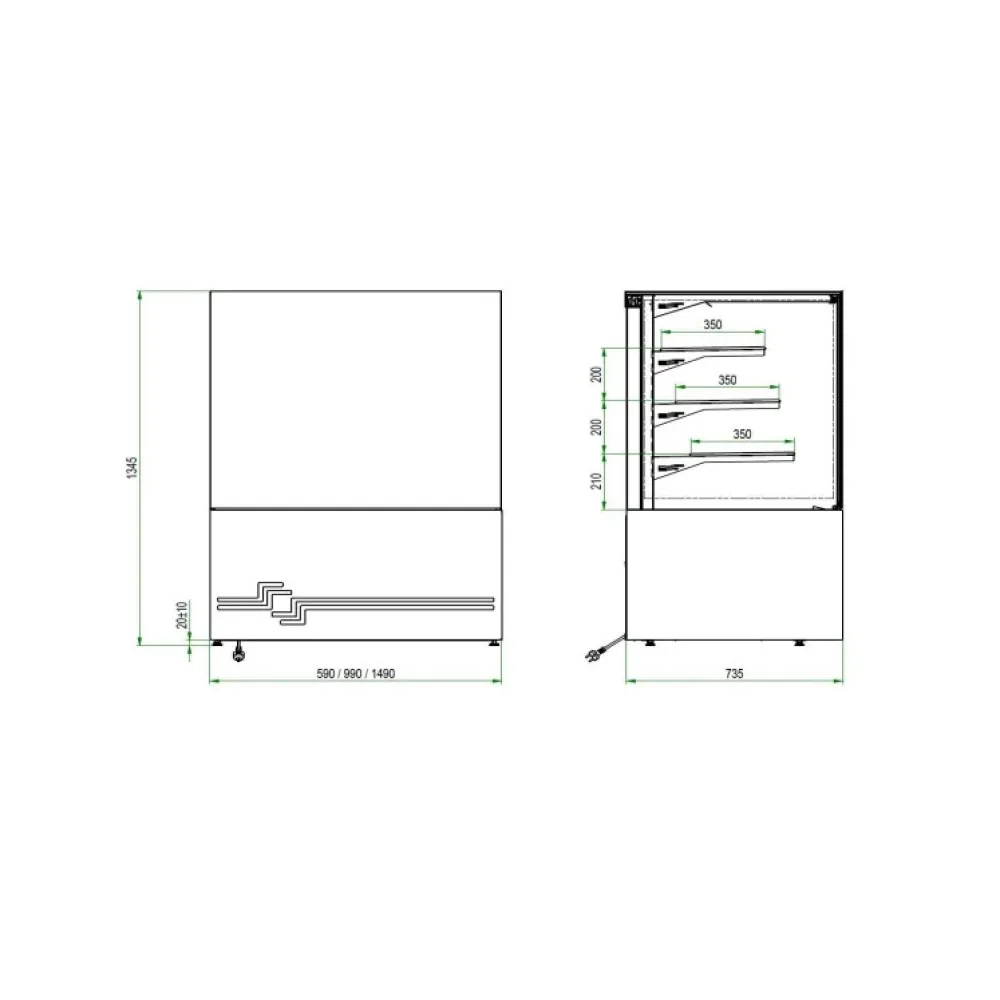 Vitrine de pâtisserie UNIS COOL CUBE-II-1500