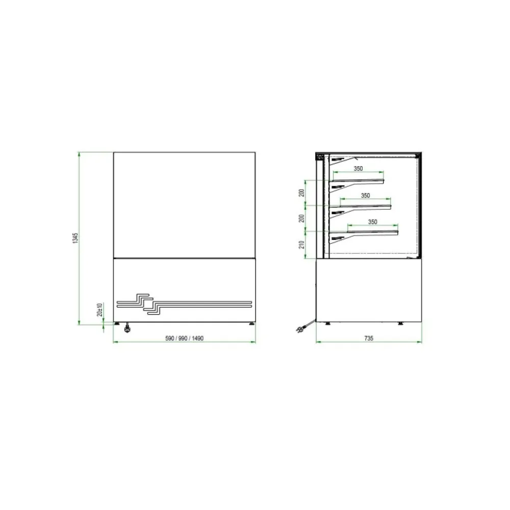 Vitrine de pâtisserie UNIS COOL CUBE-II-600-GRABnGO