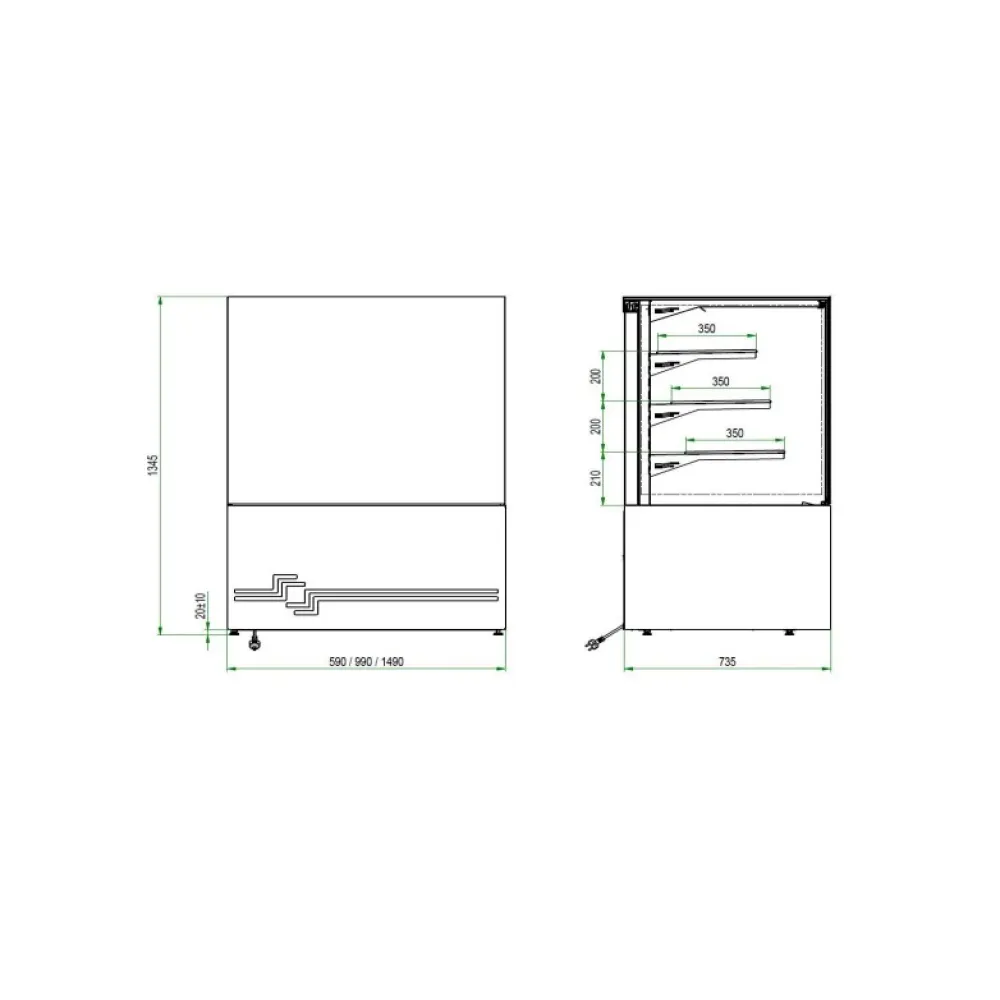 Vitrine de pâtisserie UNIS COOL CUBE-II-600-TRANSPARENT