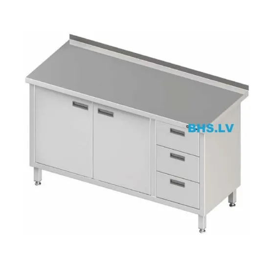 Tables de travail avec tiroirs et portes