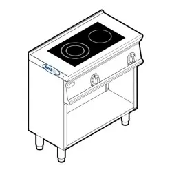 Plaque de cuisson électrique avec support ou armoire neutre TECNOINOX 716115