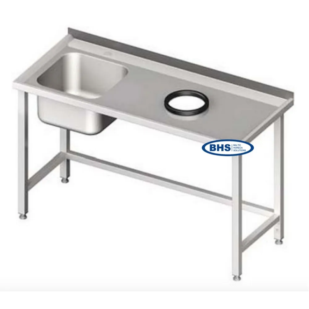 Table de travail avec bac et compartiment à déchets Novameta PRG-PMO-70/70/88