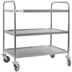 Chariot de transport alimentaire en acier inoxydable, 3 étagères Stalgast 661030