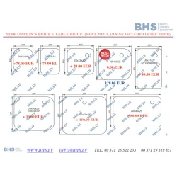 Table en métal avec évier sans étagère Novameta BHS-PRA10-140/60/85