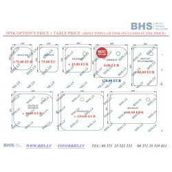 Table de travail avec double évier et étagère Novameta BHS-PLA2-100/60/85