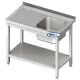 Table de travail en acier inoxydable avec évier et étagère Novameta BHS-PLA-90/60/85