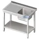 Table de travail en acier inoxydable avec évier et étagère Novameta BHS-PLA-130/60/85