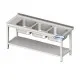 Table métallique avec trois éviers et étagère Novameta BHS-PLA30-2700/60/85