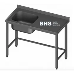 Table en métal avec évier sans étagère Novameta BHS-PRA10-80/60/85