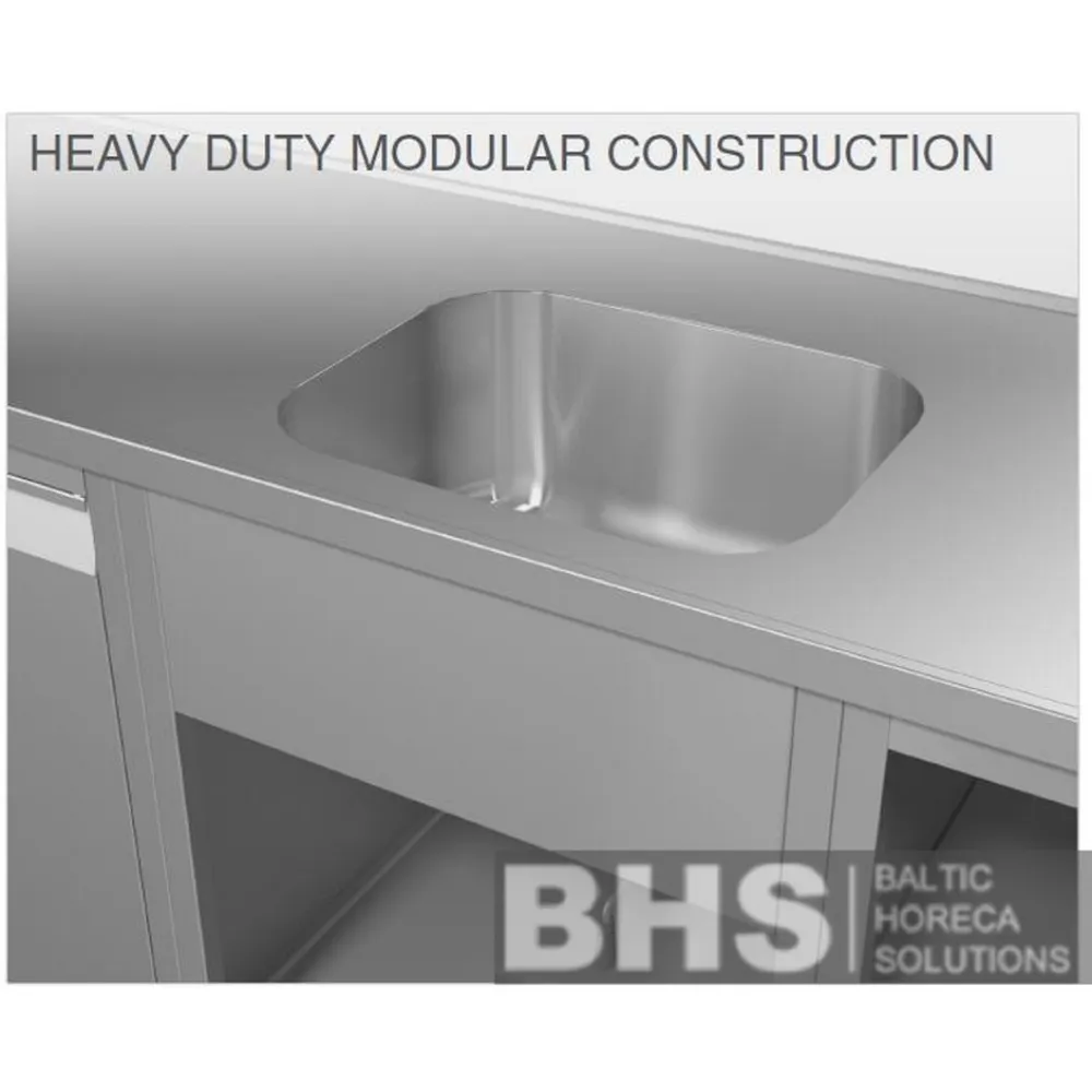 Étagère modulaire pour évier avec panneau avant haut Novameta Z-H0-SINK-80/63/86
