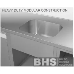 Étagère modulaire pour évier avec panneau avant haut Novameta Z-H0-SINK-100/63/86