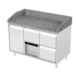 Table réfrigérée avec plan de travail en granit Novameta FM0-E230-130/70/90