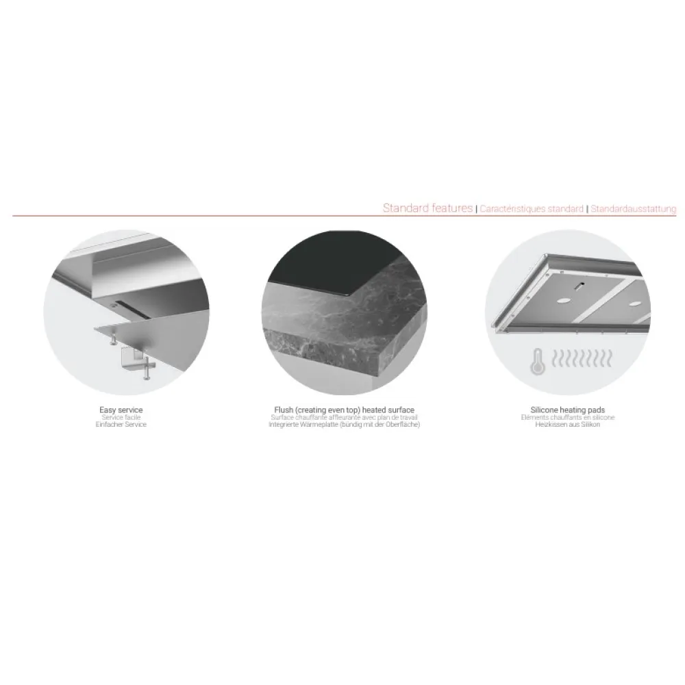 Surface chaude à encastrer Novameta Z-UWPS4-FLUSH-128/51/12