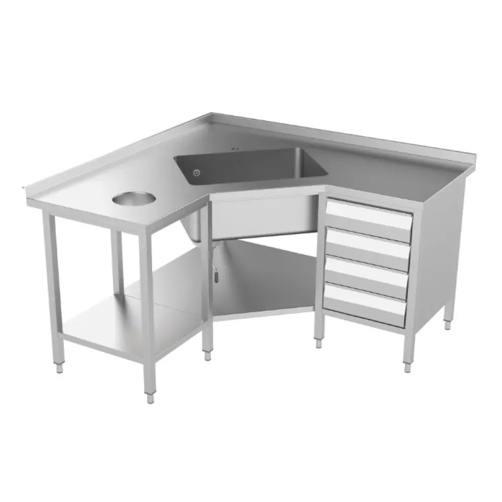 Évier pour marmites avec étagère Novameta DV1-PLA-90/60/90