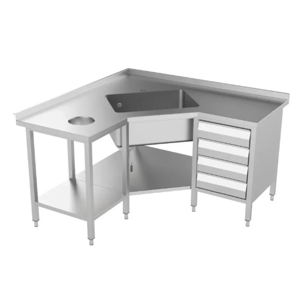 Évier pour marmites avec étagère Novameta DV1-PLA-120/60/90