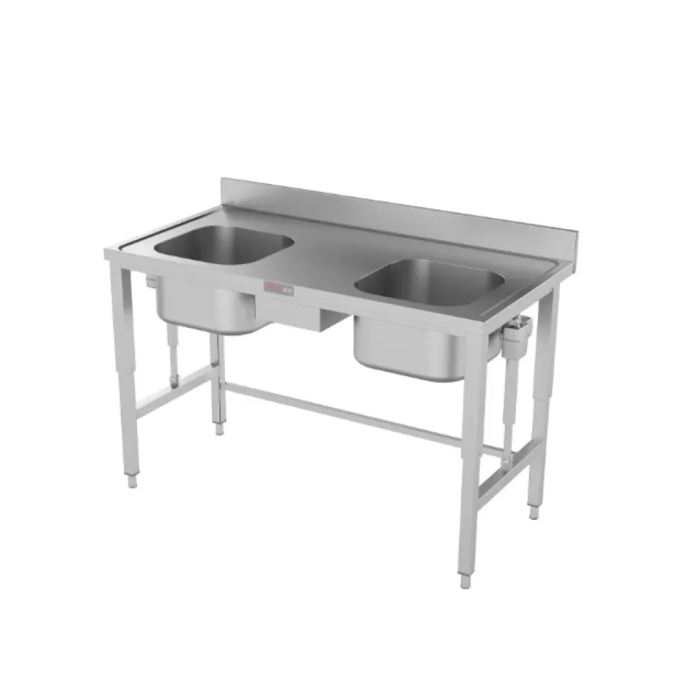 Table en métal avec dessus ajustable et évier Novameta BHS-IRRV-110/60/90