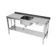 Table en métal avec dessus ajustable et évier Novameta BHS-IRRV-110/60/90
