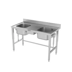 Table en métal avec dessus ajustable et évier Novameta BHS-IRRV-270/60/90