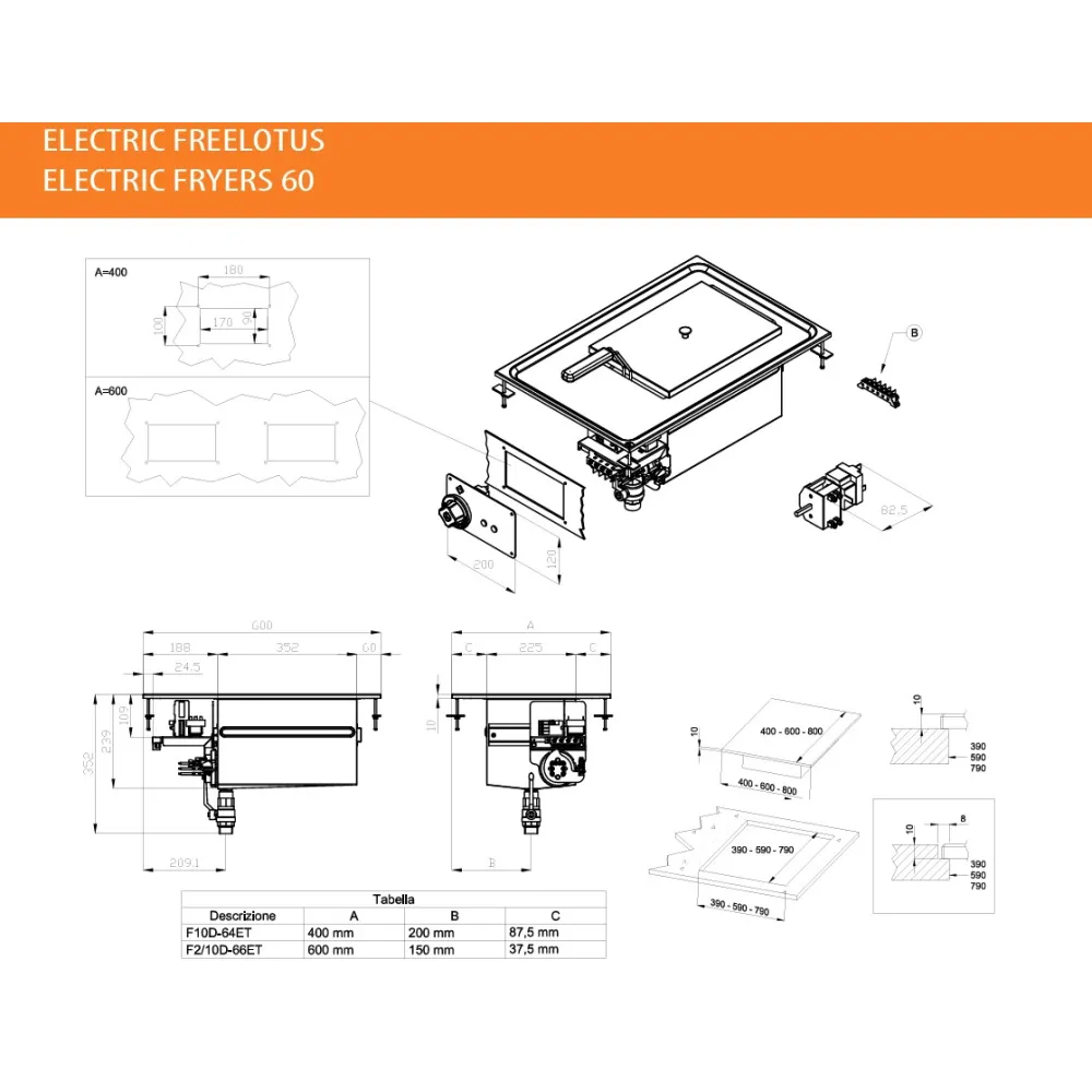 Appareil de cuisine encastrable Drop-in LOTUS 26090430