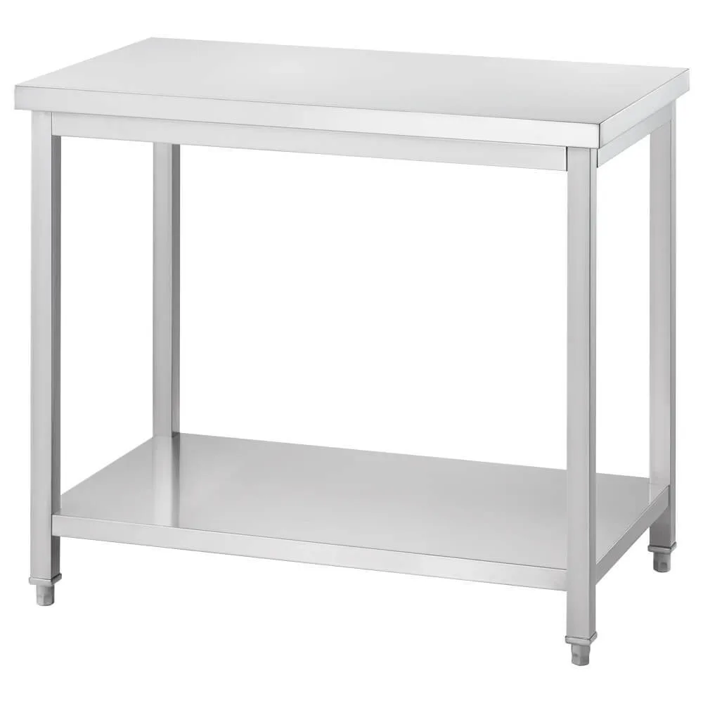 Table centrale en acier inoxydable avec étagère GREDIL 676267
