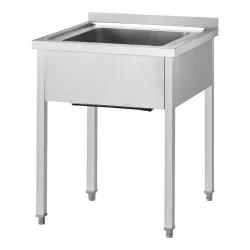 Table en acier inoxydable à un bac sans étagère GREDIL 673466