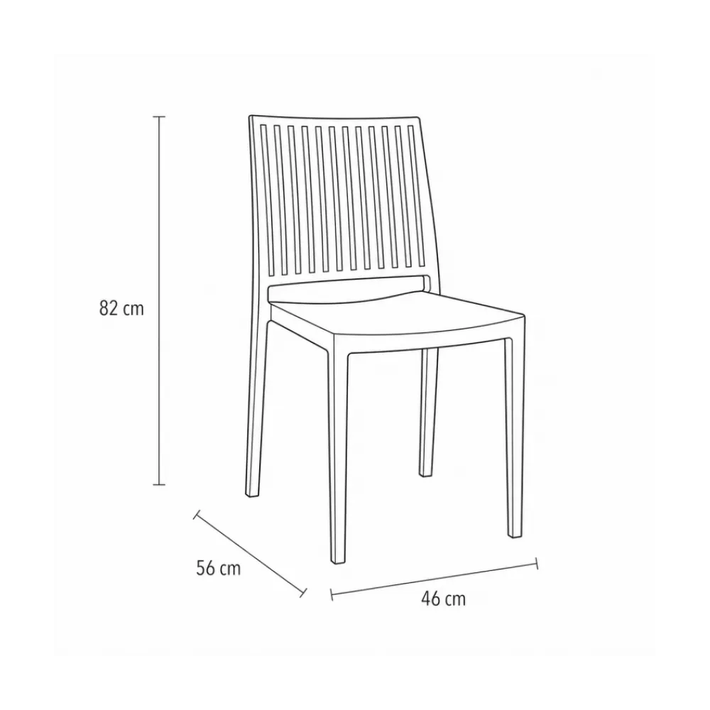 Chaise de terrasse BHS-HoReCa KKA/GOMERA.STRIPES.215/TI/STM