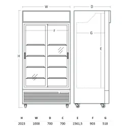 Armoire réfrigérée vitrée SCANDOMESTIC 263111DCC802BWSLD