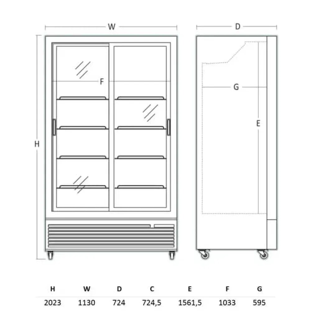 Armoire réfrigérée vitrée SCANDOMESTIC 263111DC1000BSLD
