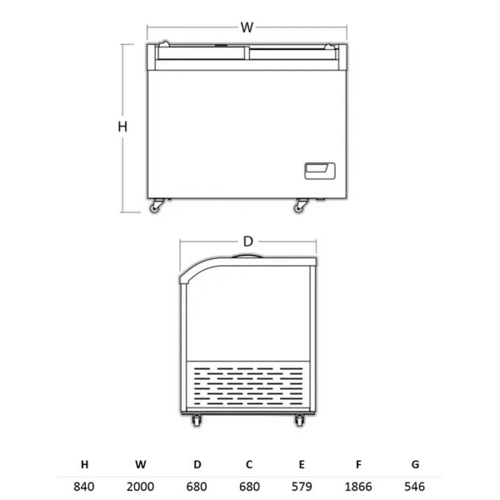 Congélateur coffre vitrine SCANDOMESTIC 224244SIF670GC